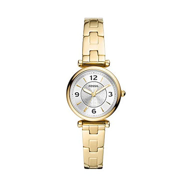Fossil Damenuhr Carlie, Quarzwerk, 28mm Gold Edelstahlgehäuse mit Edelstahlarmband, ES5203 im Sale